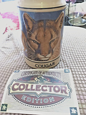 Budweiser COUGAR w.Lid.Collector Edition.Endangered Species Stein #07466.Certif. picture