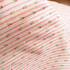Vintage 1950s Sheer Heart Floral Stripe Fabric 1.9 YD picture