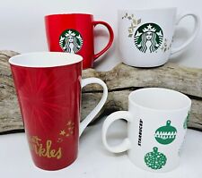 Lot Of (4) Starbucks Coffee Mugs Holiday Christmas Clean Perfect Condition  picture