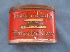 VINTAGE MACKINTOSH'S TOFFEE DE LUXE CANDY TIN RED OVAL HALIFAX ENGLAND picture