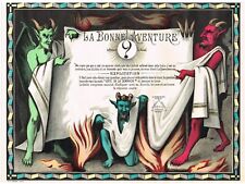 GENUINE FRENCH MAGIC DEVIL MYSTICISM BOX LABEL POSTER VINTAGE GAME BOARD LITHO picture
