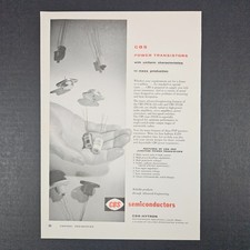 1956 CBS-Hytron Semiconductors Power Transistors Vintage Print Ad Lowell MA Shop picture