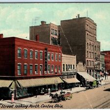 c1910s Canton, OH South Market St Looking North Downtown Car Postcard Main A101 picture