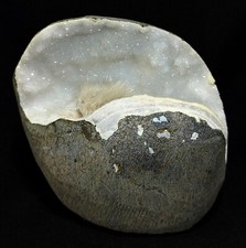 Scolecite, Mesolite Blow Spery Ball W/ Heulandite bleads on MM Quartz geode picture