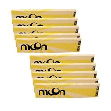 10 Booklets Moon Unbleached Wood Rolling Paper King Size Slim 108 mm Cigarettes picture