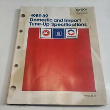 1981-89 Domestic & Import Tune-Up Specifications Manual SD-100A AC GM  picture