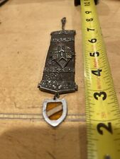 LATVIA.WWI,MILITARY SILVER BADGE ON LEATHER WITH SILVER DECOR,REGIMENT UNKNOWN. picture