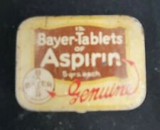 VINTAGE Genuine Bayer-Tablets of Aspirin 12 Count Empty Tin Made in U.S.A picture
