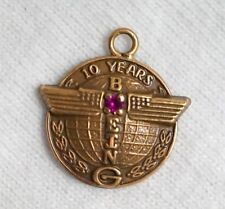 Vintage Boeing Gold Filled Ruby Service Charm picture