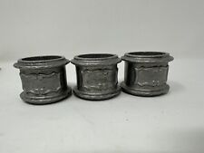 Circular Napkin Rings Pewter Color Set Of 3 Beautiful Vintage Medieval Look picture