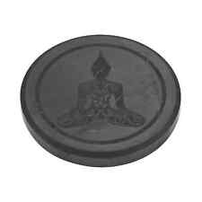 Ct 947 Black Karelian Shungite Polished Tile Buddha Round Tile Approximately picture