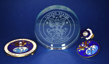 RARE Vintage U.S. Space Command Badge Insignia Desk Medal/Paperweight Lot Force picture