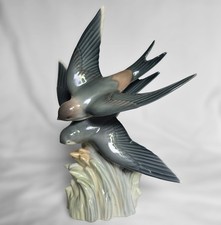 Rare 10" Vintage Early Lladro Flying Mating Swallows figurine, Spain, 1965-70 picture