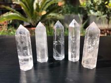 5pcs Lot 2'' Clear Natural Quartz Crystal Faced Point Wands Tower Obelisk picture
