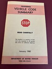 1968 California Vehicle Code Book DMV, 2 Drivers Tests Complete, 2 Info Sheets picture