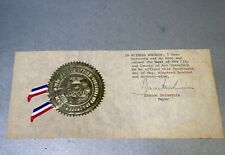Mayor Dianne Feinstein autograph US Senator Seal Of San Francisco May 19 1979 picture