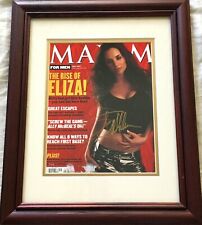 Eliza Dushku autographed signed sexy 2001 Maxim magazine cover matted framed JSA picture
