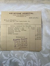 Harrisburg, PA Hospital Bill For Infant Circumcision 1931 picture