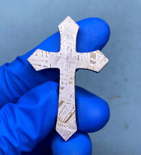 Aletai iron meteorite material thin slice carving cross Pendant Meteorite picture