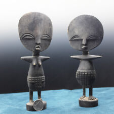 Vintage African Fertility God Goddess Dolls Figurines Hand Carved Wood Sculpture picture