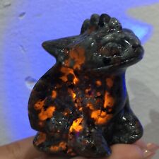 1pc Natural  flame's stone Quartz hand Carved dragon crystal Reiki healing picture
