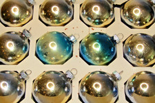 Lot Vintage Glass Gradient SILVER BLU Ombre BALL Christmas Ornaments Shiny Brite picture