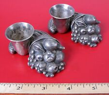 VINTAGE REED BARTON HEAVY SILVER PLATED CORNUCOPIA FRUIT TABLE CANDLE STICKS  picture
