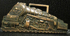 Reading Railroad 210 Locomotive Engine Train & Car on RR Track Pocket Watch Fob picture
