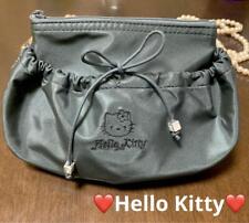 Hello Kitty Pouch Gray Ribbon Drawstring from japan picture