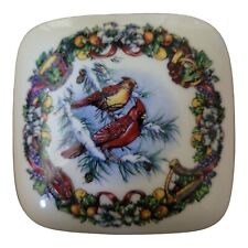 Heritage House Vintage Christmas Porcelain Music Box Plays Joy To The World 1990 picture