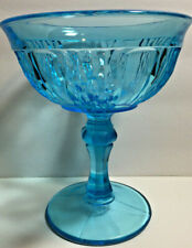 Vintage 1950'S Indiana Glass Blue Glass Candy Dish on Pedestal picture