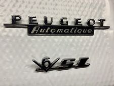 Vintage Factory Original PEUGEOT AUTOMATIQUE & V6 SL Chrome Trim Emblem picture