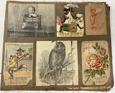 Antique 1800's Victorian Trade Card Cloth Album Scrapbook Advertising Folk Art picture