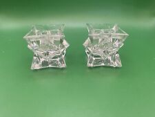 Vintage Avon Glistening Star Lead Crystal Taper Candle Holders Over 24% picture