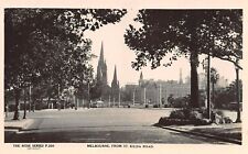 View of Melbourne, Australia, from St. Kilda Road, Early Real Photo Postcard picture