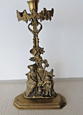 Antique Brass or Bronze One Arm Candelabra Child Daughter Mother Woman picture
