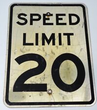 Vintage Speed Limit 20 Authentic Retired Street Road Sign Garage  18 x 24