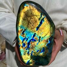 4.8lb Natural Flash Labradorite Quartz Crystal Freeform rough Mineral Healing picture