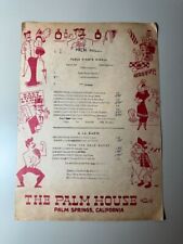 The Palm House Palm Springs California Vintage Menu 1950s Mid-Century WOW picture