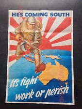 1943 WW2 AMERICA AUSTRALIA ASIA PACIFIC WAR FIGHT JAPAN PROPAGANDA POSTER 459 picture