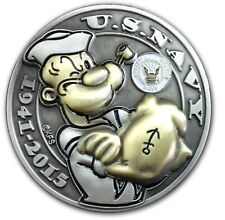 Popeye the Sailor Double Headed US Navy Vs USCG Commemorative Challenge Coin picture