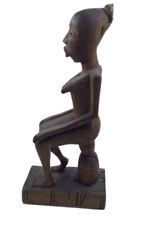 African Carved Wood Maternity Figure, Seated Baule picture