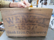 WENZEL Since 1887 CAST IRON COOKWARE VINTAGE WOODEN BOX CRATE 22