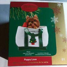 2005 Carlton Heirloom Christmas Ornament Puppy Love Terrier Pup 5th in seri DV98 picture