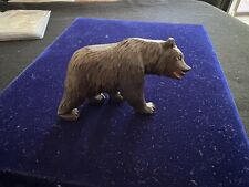 Vintage Hand Carved Painted Wood Bear Figurine Wooden Folk Art picture