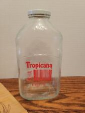 Vintage Tropicana Grapefruit Juice 64 oz 2 Qt Glass Bottle w/ Lid Great Graphics picture