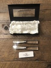 Oleg Cassini Clear Crystal 2 Pc Appetizer Butter Spreader Knife Set New In Box picture