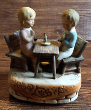 Vingage Children Praying at Wooden Table Music Box - by Sankyo Japan - Works picture