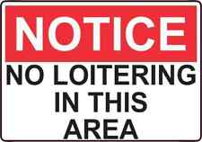 5x3.5 Red Notice No Loitering Sticker Vinyl Decals Sign Decal Wall Sticker Sign picture