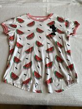 Disney Minnie Mouse White Pink Edge Watermelon Print T-shirt Size XL picture